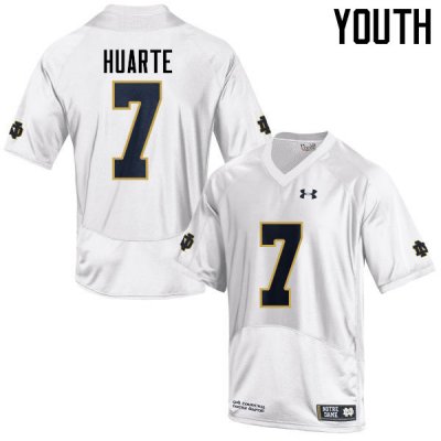 Notre Dame Fighting Irish Youth John Huarte #7 White Under Armour Authentic Stitched College NCAA Football Jersey DVU8499BL